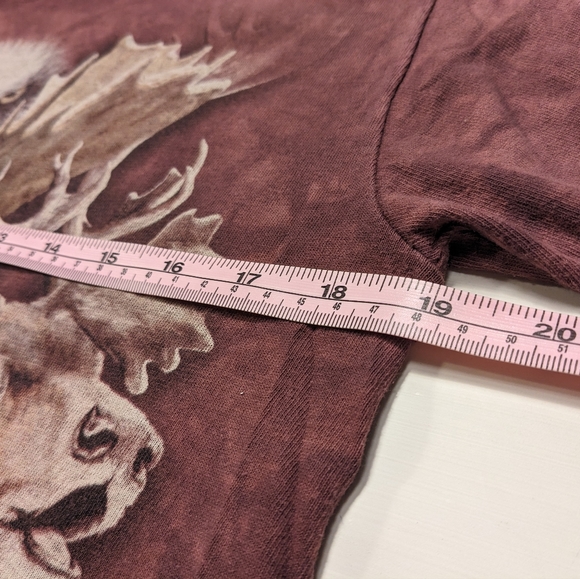 🤎 The Mountain Northern Wildlife Collage Brown Tie Dye T-Shirt, S - Picture 7 of 10